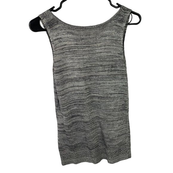 Chicos Size 0 Silver Metallic Tank Top Small Stretch Holiday Party Cocktail - Picture 4 of 5